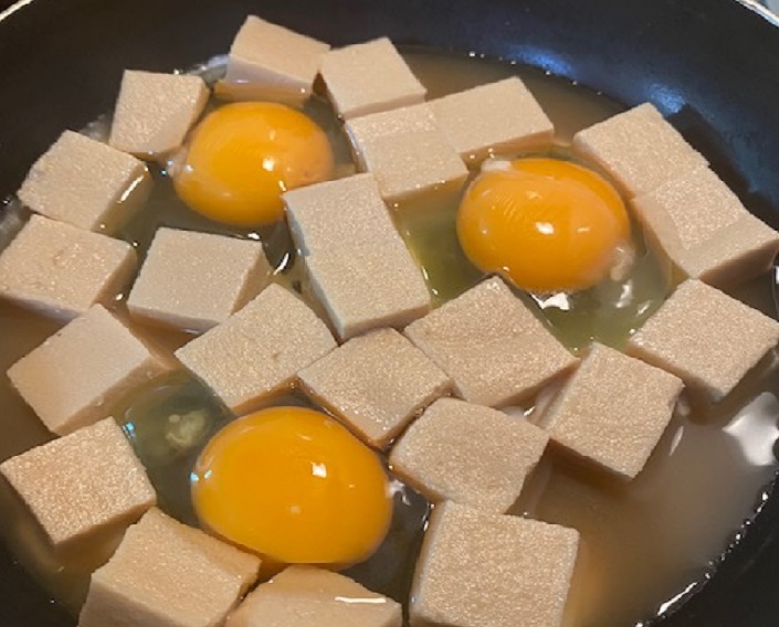 高野豆腐の卵とじの作り方3